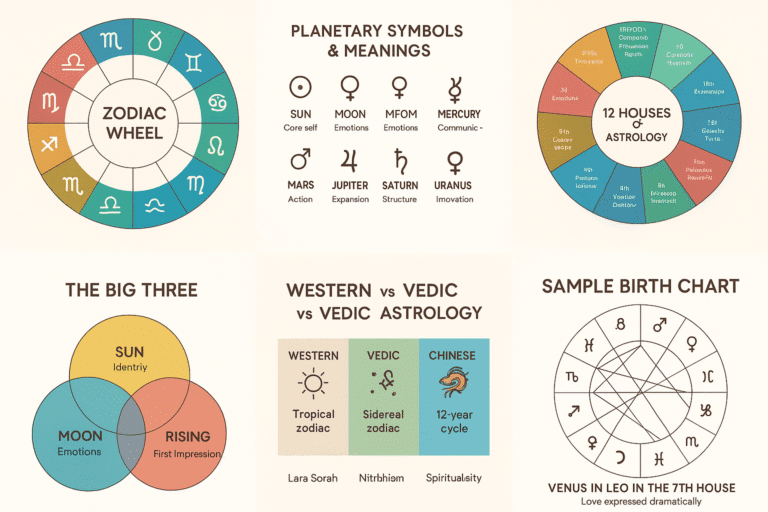 Western astrology natal chart guide with diagrams