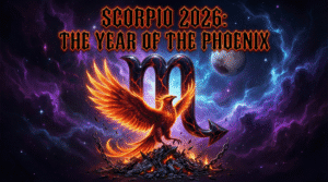 A realistic photo of a focused man working late in an office with financial data screens and building blueprints, illustrating the strategic career planning and power moves predicted in the Scorpio 2026 Horoscope.