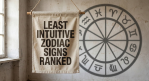 a banner displaying the message about zodiac signs ranked by intuition