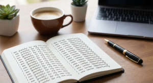 Close-up of a handwritten journal entry demonstrating the 55x5 manifestation method for professional goal setting.